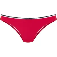 s.Oliver Bikini-Hose "Junis", Damen, Gr. 36, N-Gr, rot, Recycling-Polyamid, kontrastfarbene Details, unifarben, Badehosen Bikini-Hose, im knappen Schnitt, Topseller