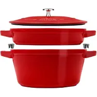 Staub Kochtopfset, 2-tlg | Kirsch-Rot | rund | Gusseisen