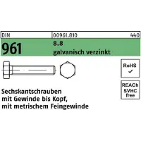Reyher Sechskantschraube DIN 961 VG M 12 x1,5 x 55 8.8 galvanisch verzinkt