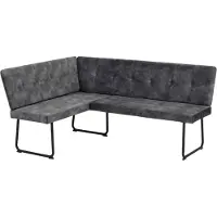 Hela Eckbank "JANINA", schwarz (vintage anthrazit, schwarz), B:184cm H:88cm T:134cm, Stoff, Sitzbänke, Eckbank, langer Schenkel wahlweise links oder rechts