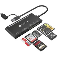 EFB Elektronik IUSB-CARD-AC575 Techly SD-Speicherleser 7 in 1 USB-A 3.0 und USB-C IUSBCARDAC575