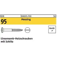 Reyher DIN 95 - Messing blank - 4x60 - Linsensenkholzschrauben mit Schlitz