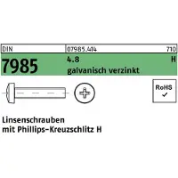 Reyher DIN 7985 Stahl verzinkt M 8x30 - Linsenschrauben mit Phillips-Kreuzschlitz H