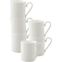 Villeroy & Boch Becher "Becher mit Henkel Royal 230 ml 6er Set weiß", weiß, Porzellan, Trinkgefäße, Becher