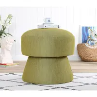 Hannah Home , Endor 7456, Sitzpuff, 50 % BAUMWOLLE / 50 % LEINEN, Grün, 48 x 48 x 45 cm