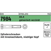 Reyher DIN 7984 Stahl verzinkt 8.8 M 5x6 - Zylinderschrauben mit Innensechskant - niedriger Kopf