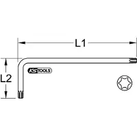 Ks Tools Kugelkopf-Torx-Winkelstiftschlüssel XL T55 Violett - 151.4280