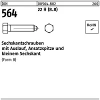 Reyher Sechskantschraube DIN 564 m.Ansatzspitze/Auslauf BM 8 x 30 22 H (8.8)
