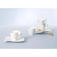 Villeroy Boch Tasse "Kaffeetasse mit Untertasse NewWave 200 ml weiß", weiß, 1 tlg., Porzellan, Trinkgefäße, Tasse
