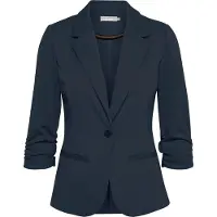 Fransa Blusenblazer "Damen Blazer FRZABLAZER", Damen, Gr. XXL, blau ((noos) schwarz peacoat), Obermaterial: 74% Polyester PES. 22% Viskose CV. 4% Elasthan EL., Blazer Blusenblazer