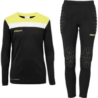 Uhlsport Kinder Torwart-set Offense 23 Torwart-set, Schwarz/Fluo Gelb/Weiß, 116,