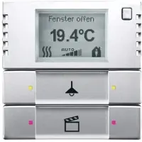 Busch-Jaeger 6128/28-866 Bedienelement 2/4-fach, mit RTR, Multifunktion/Farbkonzept, edelstahl 2CKA006134A0325 612828866