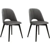 Konsimo Stuhl 2-tlg Velours-Sitz Beine aus massivem Buchenholz "BOVIO", Grau, Stoff/Holz, Modern, 48x86x44 cm