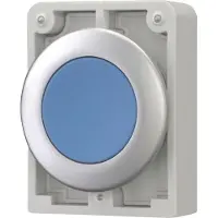 Eaton 182921 Drucktaste, RMQ-Titan, flach, tastend, blau, unbeschriftet, Frontring Metall M30C-FD-B