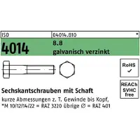 Reyher DIN 931 / ISO 4014 - Stahl 8.8 verzinkt - M 18x160 - Sechskantschrauben Teilgewinde