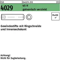 Reyher Gewindestift ISO 4029 Ringschneide/Innen-6-kant M 5 x 16 45 H galvanisch verzinkt