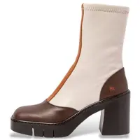 Art für Damen. 1197311X8003_0MU Lederstiefeletten 1973 weiß (42), Beige, 8 bis 10 cm, Reißverschluss, Lässig