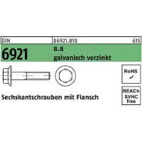 Reyher DIN 6921 - Stahl 8.8 verzinkt - M 16x40 - Sechskantschrauben mit Flansch ohne Sperrverzahnung