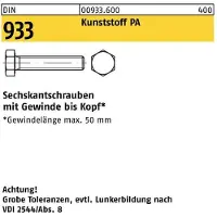 Reyher DIN 933 Polyamid M 12x60 - Sechskantschrauben mit Gewinde bis Kopf
