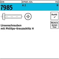Reyher ISO 7045 - Edelstahl A2 - M 4x22 - Linsenschrauben metrisch mit Kreuzschlitz H