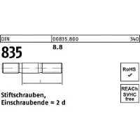 Reyher DIN 835 Stiftschraube M10x30 Stahl 8.8 blank
