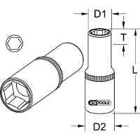 Ks Tools 3/4" Sechskant-Stecknuss lang 36 mm - 911.4156