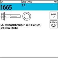 Reyher EN 1665 - Edelstahl A2 - M 6x25 - Sechskantschrauben mit Flansch, schwere Reihe