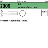 Reyher ISO 2009 - Stahl 4.8 verzinkt - M 16x35 - Senkschrauben mit Schlitz - Kleinpaket