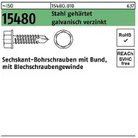 Reyher DIN 7504 Stahl verzinkt Form K 5,5x70 - Bohrschrauben Sechskant-Flanschkopf