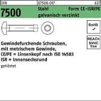 Reyher DIN 7500 Stahl verzinkt M 6x35 - gewindefurchende Schrauben Form CE, Kopf nach ISO 14583