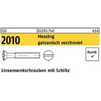 Reyher ISO 2010 - Messing verchromt - M 5x35 - Linsensenkschrauben mit Schlitz - Kleinpaket