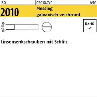 Reyher ISO 2010 - Messing verchromt - M 5x50 - Linsensenkschrauben mit Schlitz - Kleinpaket