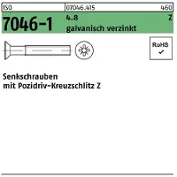 Hörger & Geßler ISO 7046-1 - Stahl 4.8 verzinkt - M 4x40 - Senkschrauben metrisch mit Kreuzschlitz Z