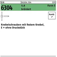 Reyher DIN 6304 - Stahl 5.8 brüniert - M 16x110 -Knebelschrauben mit festem Knebel ohne Druckstück