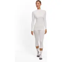 Falke Damen Langarmshirt Warm, M, Weiß, Uni