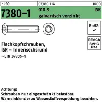 FAST-X Flachkopfschraube ISO 7380-1 m.Innensechsrund M 4 x 20 -T20 010.9 galvanisch verzinkt