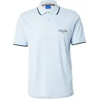 Jack & Jones Poloshirt "JORTEN POLO SS BMUSS25", Herren, Gr. XS, blau (skyway detail:melange), Jersey, Obermaterial: 50% Baumwolle, 50% Polyester, meliert, regular fit normal, Shirts Poloshirt
