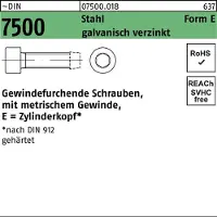 Reyher DIN 7500 - Stahl verzinkt - M 6x50 - gewindefurchende Schrauben Form E - Zylinderkopf
