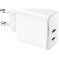Wow , Doppelport-Ladegerät 40W USB-C (20W + 20W) Power Delivery, Weiß
