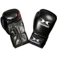 Hammer Boxhandschuhe "X-Shock" Gr. 2, schwarz (schwarz, rot), Boxhandschuhe, 2 10, Obermaterial: 100% Polyurethan, Boxhandschuhe