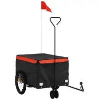 vidaXL Fahrradanhänger Schwarz und Orange 30 kg Eisen