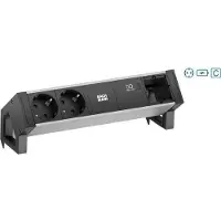 Bachmann 937.305 DESK2 ALU BLACK 2xCEE7/3 1xCM 1xUSBC 30W 0,2m 937305