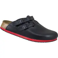 Birkenstock Superlauf Kay SL Damen-Clog, schwarz/rot EN ISO 20347:2012 SRC, schmale Fußweite schwarz Größe 36