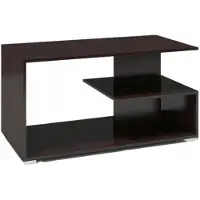 Matkam Per La Vita Couchtisch mit Ablage Nina, Beistelltisch Holztisch für Wohnzimmer, Sofatisch klein Holz, Wohnzimmertisch modern Designer Wenge