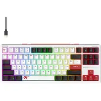 Havit KB902L, 80%, Kabelgebunden, USB, QWERTY, RGB-LED, Schwarz, Rot, Weiß