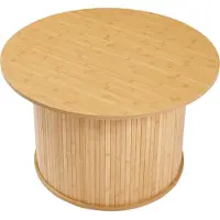 En.casa Couchtisch 'Ledepid' 48 x Ø80 cm rund Bambus + MDF Natur