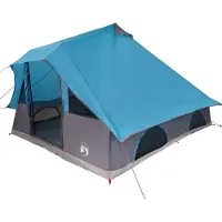 vidaXL Tipi Zelt 8 Personen Blau Taft
