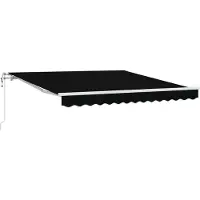 vidaXL Ausziehbare Markise Schwarz 350 x 250 cm Stoff und Aluminium