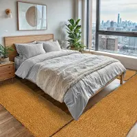 Otto Home Hochflor-Teppich "Banji", gold (goldgelb), B:80cm H:37mm L:200cm, Polypropylen (PP), Teppiche, Hochflor-Teppich, Uni Farben, weich und flauschig, auch als Läufer & in rund erhältlich