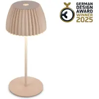 Briloner LED-Akku-Tischlampe Brilo unplugged Riffle, 20 cm, beige